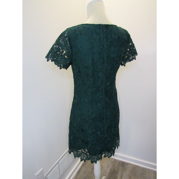 Ann Taylor Factory Womens Shift Dress Green Floral Lace Short Sleeve Size 2 NWT - Picture 11 of 16